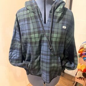 Abercrombie & Fitch Blue Checkered Hoodie